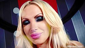Blue-Eyed Blonde Nikki Benz Fingers Soaking Wet Cunt