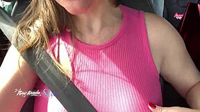 Naughty Couple Creampies Pussy During Street Car Sex