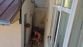 Caught backstage big cock guy jerking now deepthroat anal fuck me?!