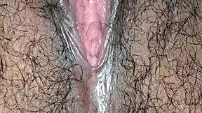 Close-Up of Desi Housewife's Juicy Hairy Pussy Lips