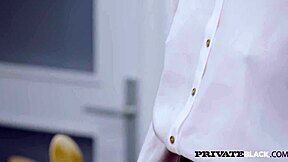 Private bbc lover cassie fire milks huge black cock after kitchen pounding