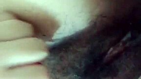 hotwife spreads hairy pussy wide while cleaning up her sloppy beaver slut style