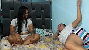 hijastra learns perfect penis grip from stepdad's deepthroat lesson