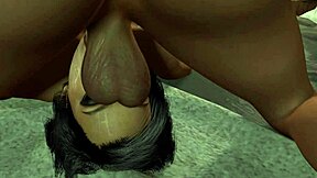 Black futa dominates in 69, deepthroating huge cocks rough and bareback