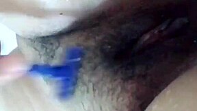 hotwife spreads hairy pussy wide while cleaning up her sloppy beaver slut style