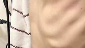 Hidden Cam Catches Cute Japanese Amateur's Beautiful Tits Nude After Bath