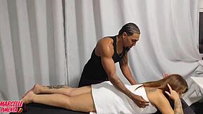 wife, that masseur's huge cock is destroying your naughty holes right?