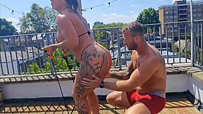 My muscular friend rams me deep after sweaty training session