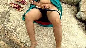 Widow Aunt Rides Monster Cock in Jungle Public!