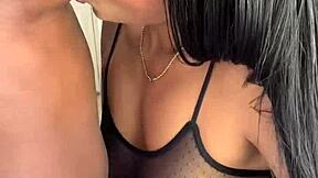 cute latina teen licks and sucks my nipples endlessly in bed kissing nonstop