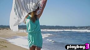 i posed as small tits model on beach stripping to show my pussy