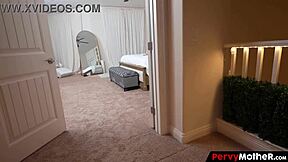 spy on ginger cougar mom groping her huge melons in secret