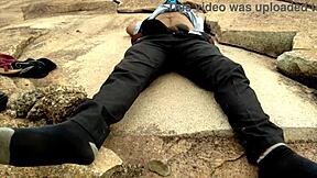 Widow Aunt Rides Monster Cock in Jungle Public!