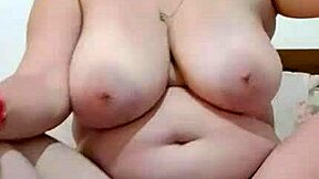 bbw mature milf smokes cigarette rubs ice over big natural tits and pussy lips