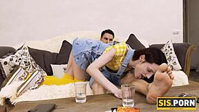 sisporn dude bets and bangs slender stepsis in hot taboo cash sex