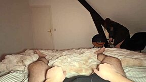 he grabs luna doll's oiled tits on the bed, plays rough then blasts cum all over her glasses