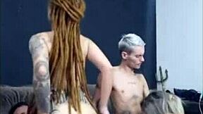 the redhead with dreads rode my friend hard while his woman sucked me off in voyeur cuckold group play