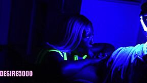 Black Light Glow Hides Her Shipyard Cock Sucking Secret