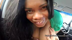 Huge Tits Ebony Fat Chick Rides Instructor Cock Hard