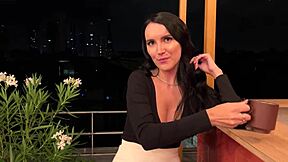 Orgasm tease in Paris cafe. Best blowjob in public toilet