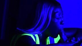 Black Light Glow Hides Her Shipyard Cock Sucking Secret