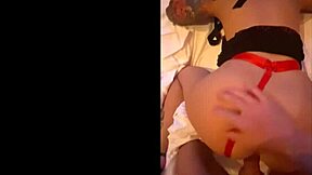 the tattooed asian bitch rents hotel room fucks monster cock all night in lingerie like total whore