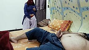 DESI schoolgirl spies stepdaddy STROKING then spreads for his FAT cock SEX