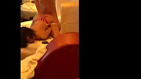 the tattooed asian bitch rents hotel room fucks monster cock all night in lingerie like total whore