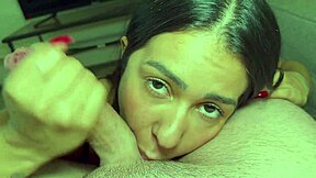 Big Tits Brazilian Amateur Deepthroats Monster Cock with Ball Licking Spitting in First Time POV