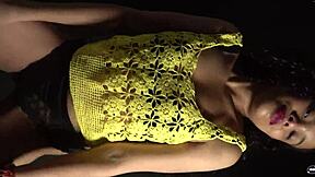 long nails tease as ass sways seductively to music in sexy outfit