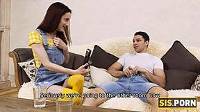 sisporn dude bets and bangs slender stepsis in hot taboo cash sex