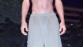 athletic brunette daddy picks up cute homemade gym workout cock ride