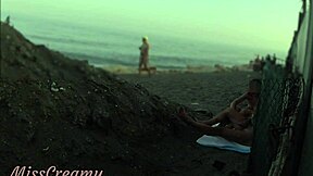 flashing cock near stepdaughter public beach she strokes risky cumshot voyeur real