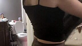 curvy subsecretary strips slow during steamy workout tease