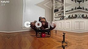 Ethiopian Busty Ebony Solo Stuffs Huge Dildo in Fat Pussy and Ass