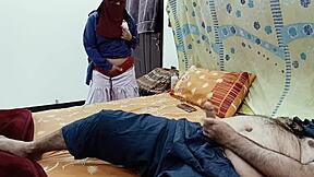 DESI schoolgirl spies stepdaddy STROKING then spreads for his FAT cock SEX