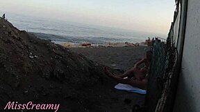 flashing cock near stepdaughter public beach she strokes risky cumshot voyeur real