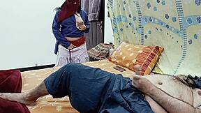 DESI schoolgirl spies stepdaddy STROKING then spreads for his FAT cock SEX