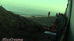 flashing cock near stepdaughter public beach she strokes risky cumshot voyeur real