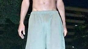 athletic brunette daddy picks up cute homemade gym workout cock ride