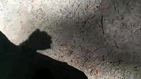 german nylon fetish babe balances outdoors in sheer pantyhose tease