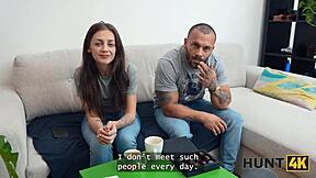 hunt4k girl in bodysuit picks up rich guy for public outdoor pov fuck with small tits