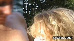 two blonde hitchhikers beg for forest threesome turning gangbang frenzy 🌳🍆💦