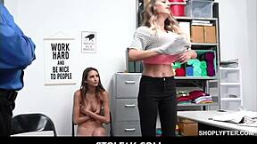 STEPSON AND STEPMOM POUNDED BY COPS! Shoplifting leads to office fuck frenzy