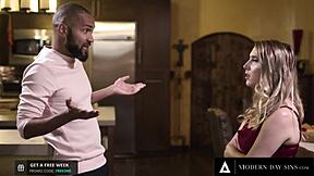 Boyfriend chokes and dominates blonde Cadence Lux in extreme rough fuck