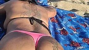 hot wife sucks cock public beach facial cumshot