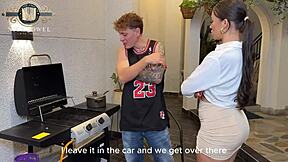 Petite Latina Bent Over Doggystyle Quickie Before Family Dinner