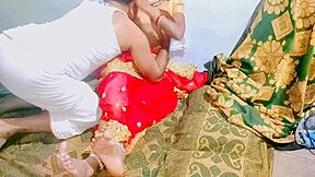 Telugu Wife in Red Sari Fucks Passionately Late Night