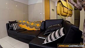 Big tits ebony milf strips bare during casting interview ripping clothes for boss's hardcore approval