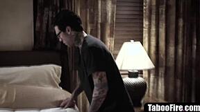 Blonde teen spies stalker then submits to rough hardcore fuck